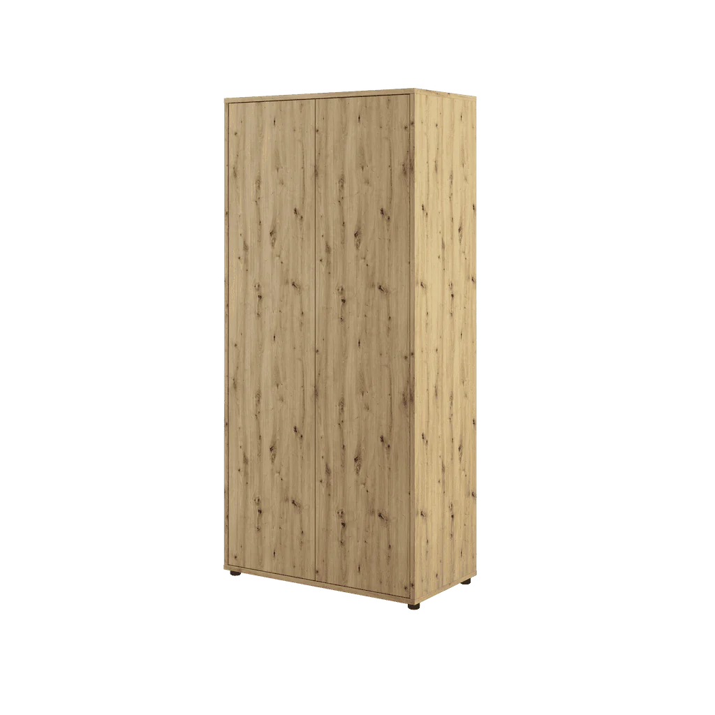 wardrobe side cabinet in Oak finish, closed view with natural wood look