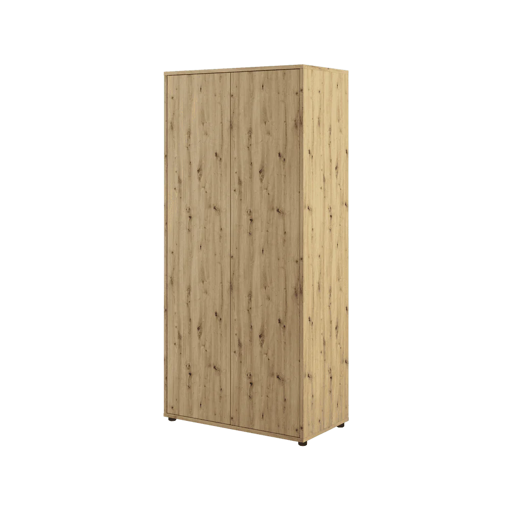 Wardrobe, Side Cabinet, Storage, Push-to-open Door, for Wall Beds MK, oak artisan, marmell