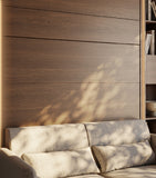 Closed vertical king size wall bed with sofa in Oak Dunin 