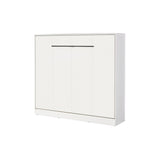 king size wall bed, horizontal wall bed, Murphy bed, space-saving bed, pull-down bed, hidden bed, white, black handle marmell