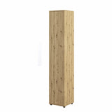 Closed tall side storage cupboard in natural oak artisan finish, a perfect companion unit for a horizontal or vertical wall bed