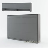 horizontal wall bed, murphy bed, hidden bed, space saving bed, fold-down bed with top cabinet, marmell 