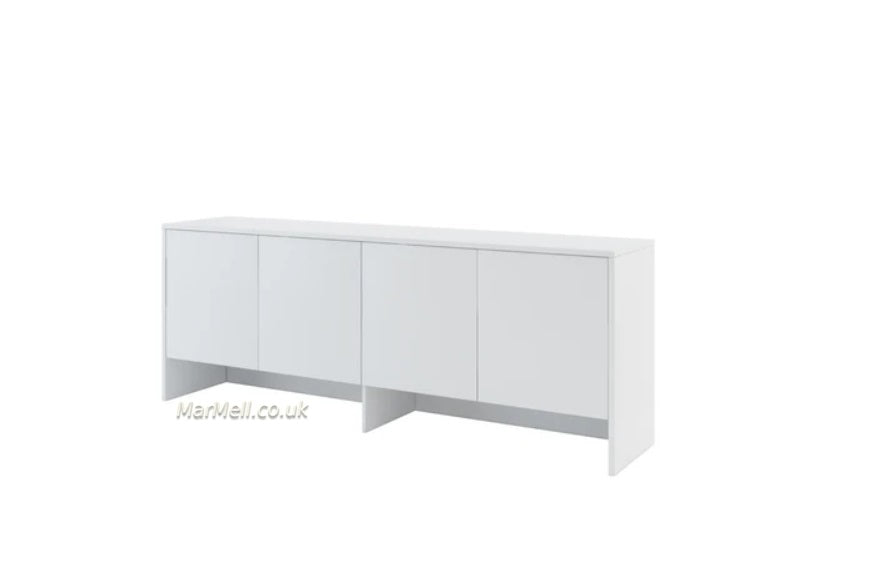 Top-mounted cabinet for wall bed – White Matt finish, closed position, minimalist look